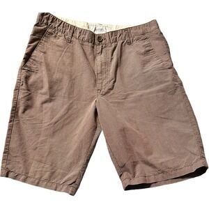Griffith Men's Brown Striped Chino Bermuda Shorts Flat Front Slash Pockets 34x11